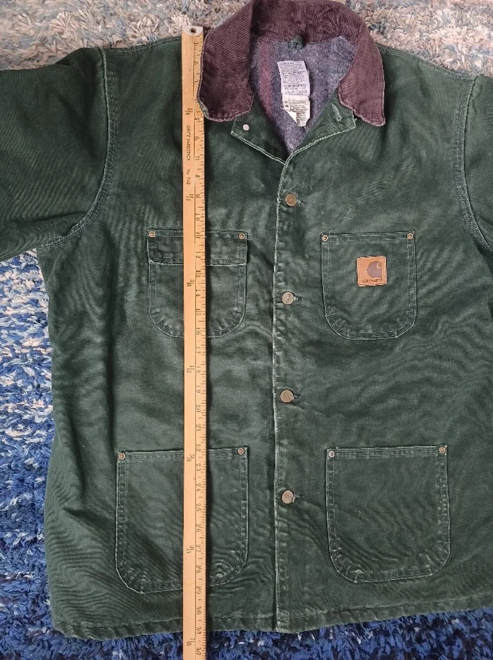 Vintage Carhartt Blanket-Lined Chore Coat “Spruce Green” C02 SPC Men’s Large